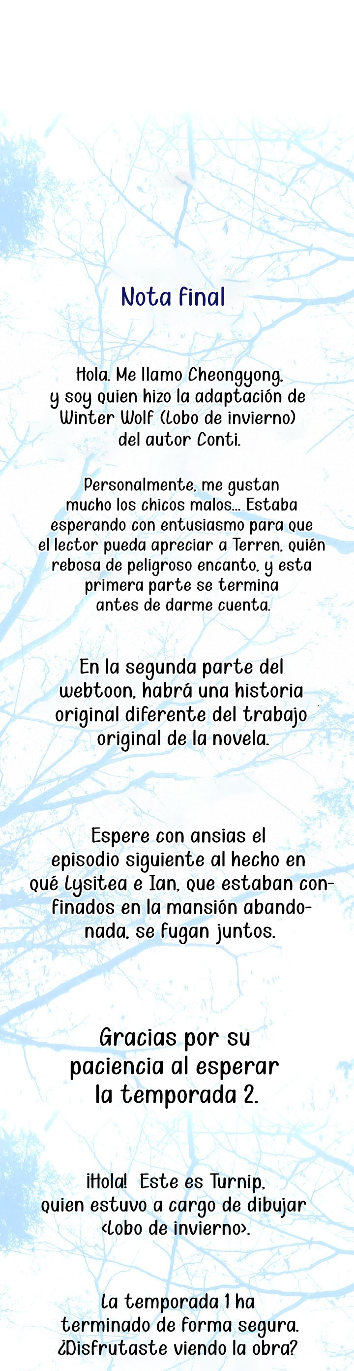 Lobo de invierno  Capitulo 37.5 page 1